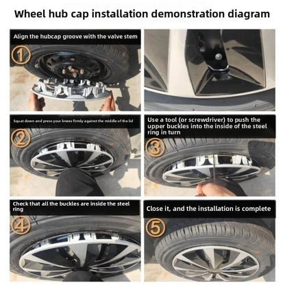4PCS/set Universal Car Iron Steel Wheel  Hubcap R14 R15 R16 Inch Replacement Hub Caps Wheel Rim Cover PP Tire Accessories