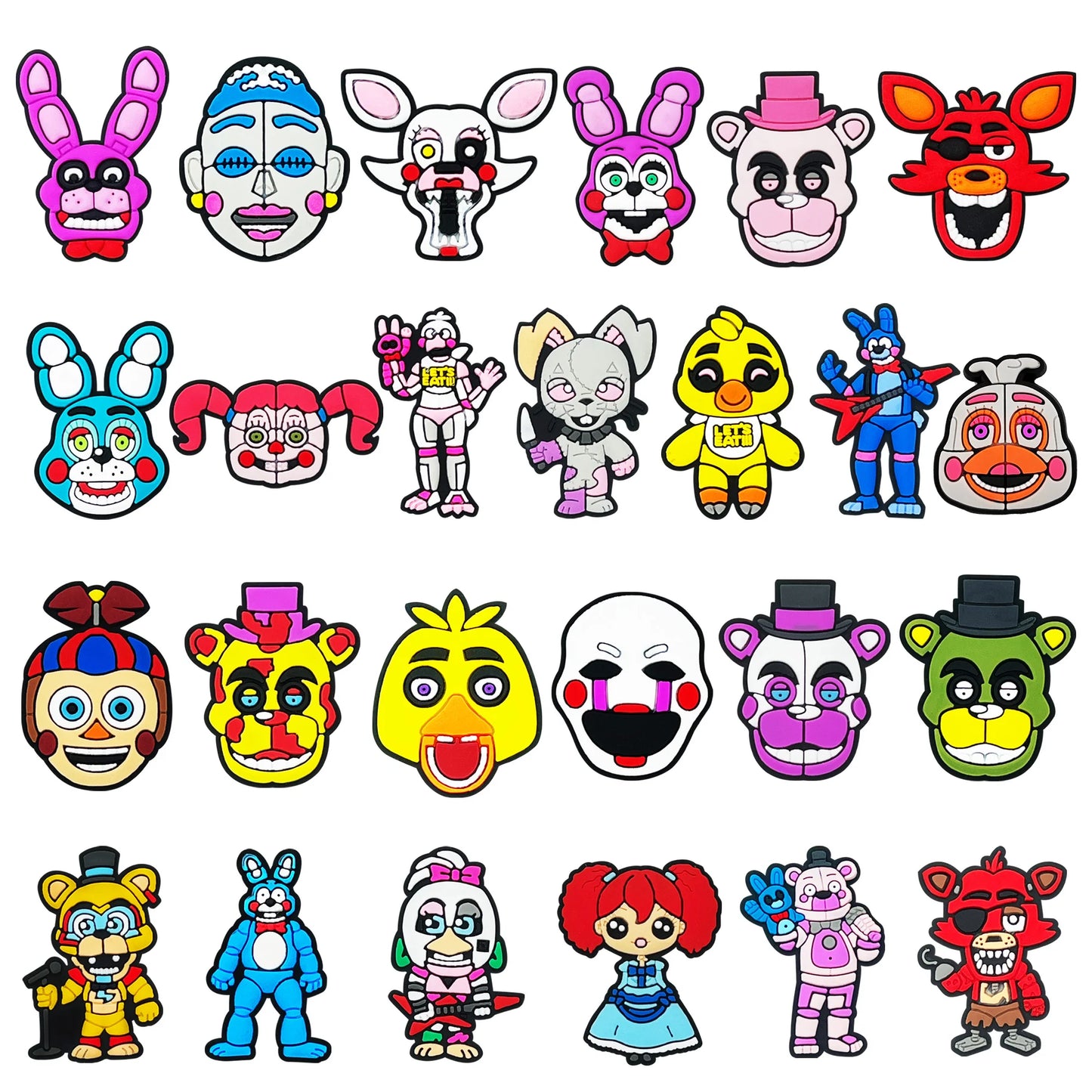 24-100PCS Mix Cartoon Shoe Charms Anime Character Comic Clog Sandal Shoe Accessories Decoration Buckle Fit Wristbands Kids Gifts