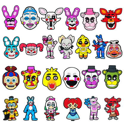 24-100PCS Mix Cartoon Shoe Charms Anime Character Comic Clog Sandal Shoe Accessories Decoration Buckle Fit Wristbands Kids Gifts
