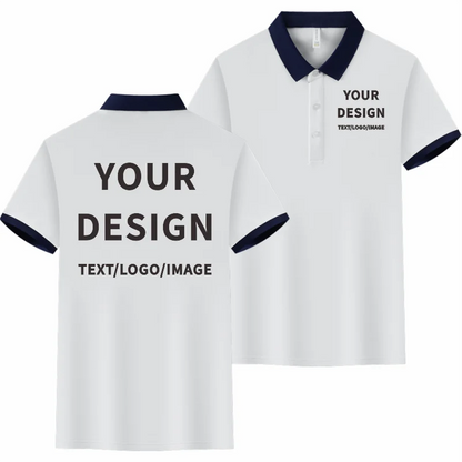Fashion Contrast Collar Polo Custom Design Casual Business Polo Shirt Print Logo Slim Fit Lapel Short Sleeved Polo Embroidery