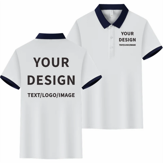 Fashion Contrast Collar Polo Custom Design Casual Business Polo Shirt Print Logo Slim Fit Lapel Short Sleeved Polo Embroidery