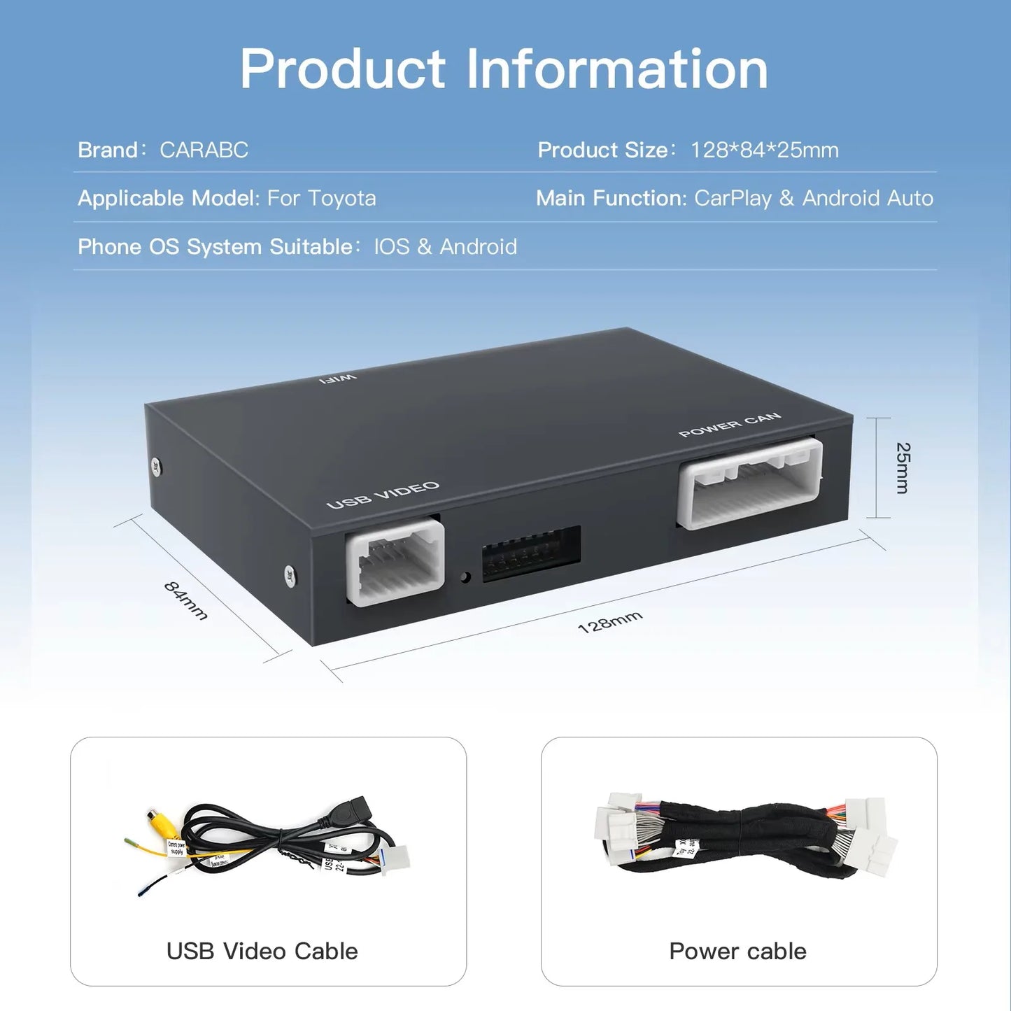 CARABC For TOYOTA CHR RAV4 Highlander Tundra Sienna Prius Yaris Camry Wireless Carplay Android Auto GPS Navigation