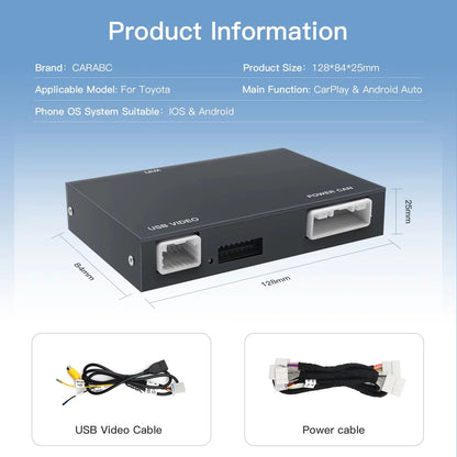 CARABC For TOYOTA CHR RAV4 Highlander Tundra Sienna Prius Yaris Camry Wireless Carplay Android Auto GPS Navigation