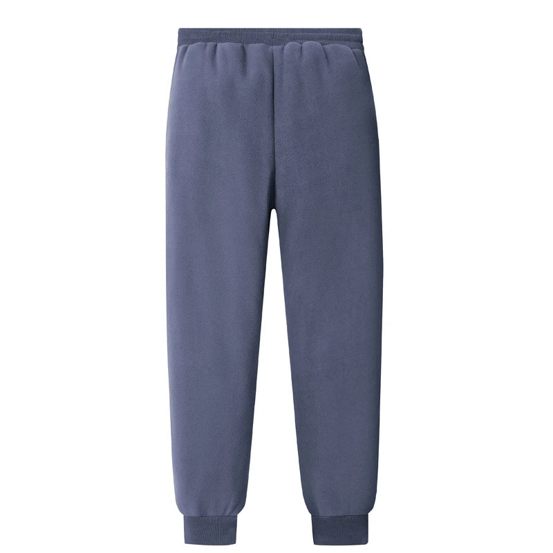 L-8XL Large Size Down Pants Men's Winter Polar Fleece Thick Casual Pants Big Size Plus Velvet Warm Solid Color Black Sweatpants