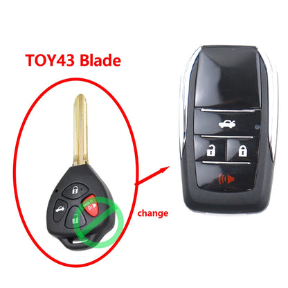 Upgrade Changes Car Key Shell for Toyota RAV4 Wish Camry Hiac Corolla Hilux Fortuner Yaris 2014 Car Key Fob Shell Case Housing