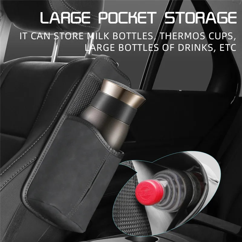 Car Seat Back Bag With Tissue Holder Car Seat Side Storage Bag Car Multifunctional Hanging Drink Holder Mesh Storage Pocket