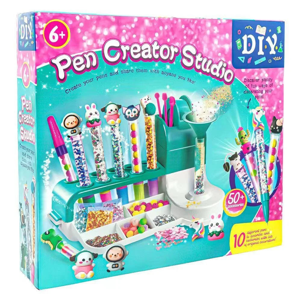 Kids Educational DIY Magic Quicksand Pen Craft Set Creative Art Handmade Making Kit Children Party Birthday Gift Toy