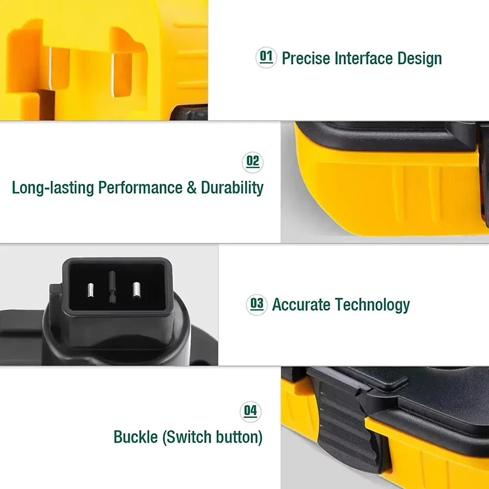DCA1820 Power Tool Adapter USB Power Bank For Dewalt 20V Li-ion Battery DCB200 for Dewalt 18V Ni-cd Ni-mh Battery Tools DC9096