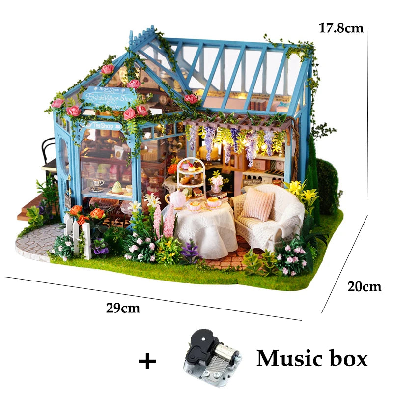 Wooden Miniature Doll House 3D Puzzle Assembly Building Model Kit Small Room Toys Home With Furniture Birthday Gifts Dollhouse﻿