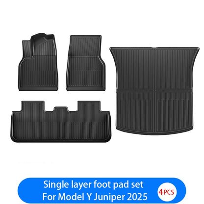 For New Tesla Model Y Launch 2026+ Juniper 2026+ TPE Floor Mats & Cargo Liner, All Weather Trunk Mats Floor Liner Backrest Mats