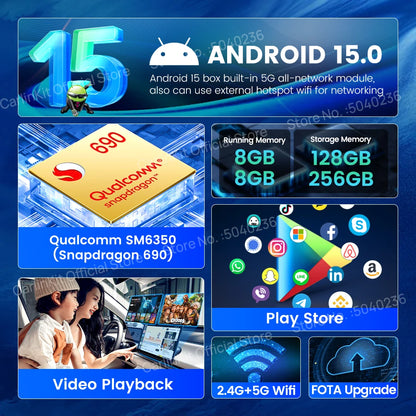 CarlinKit CarPlay Ai Box Android 15 Ultra2 SM6350 8GB+128GB Smart Android TV Box Wireless CarPlay Android Auto GPS For OEM Cars