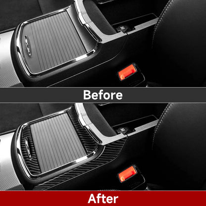 For Chrysler 300 (2011-2014) Car Center Console Gear Shift Panel Steering Wheel Cover Carbon Fiber Interior Sticker Accessories