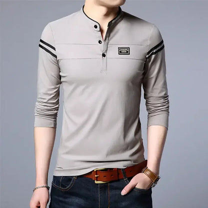Pullovers Long Sleeve High Quality Polo T Shirt for Men Plain Unicolor Harajuku Fashion Streetwear Luxury 2025 Xl Man Sweatshirt