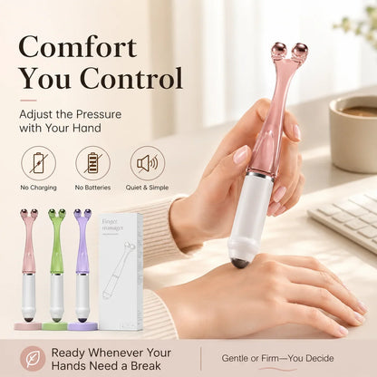 5-Ball Finger Massager 2-in-1 Hand Massage Roller for Fingers Palm Knuckles Wrist Portable Manual Self Care Tool