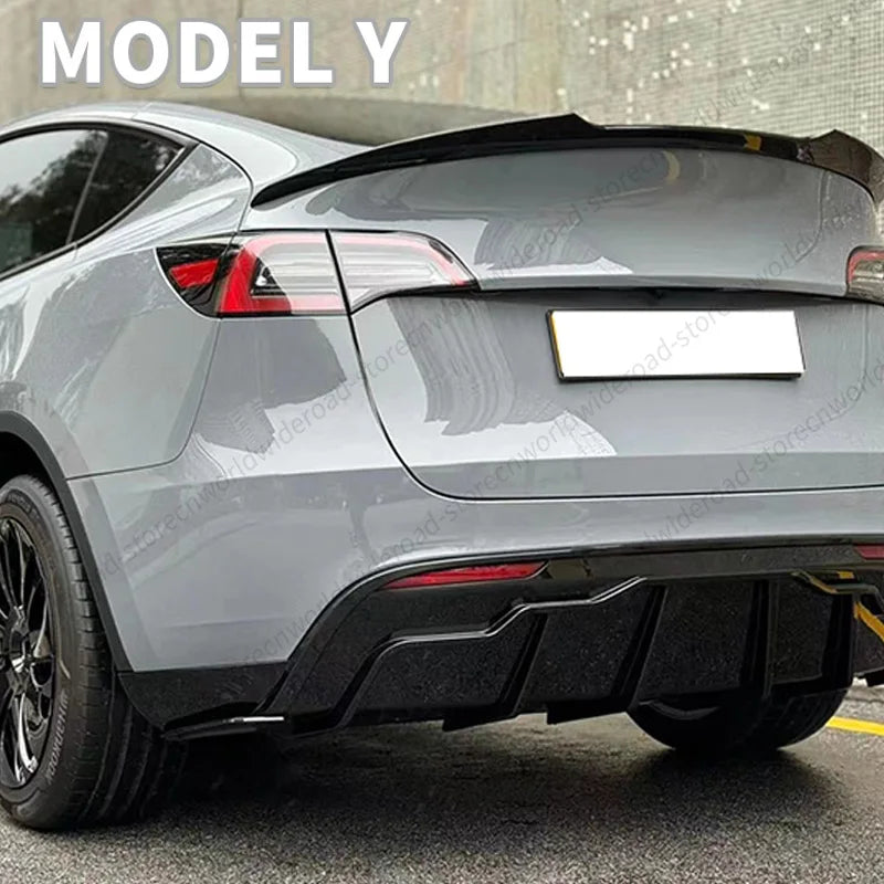 For Tesla Highland Model 3 Y 2016-2024 Front Lip Sport Bumper Spoiler Gloss Carbon Print Rear Spoiler Rear Wing Body Kits Bumper