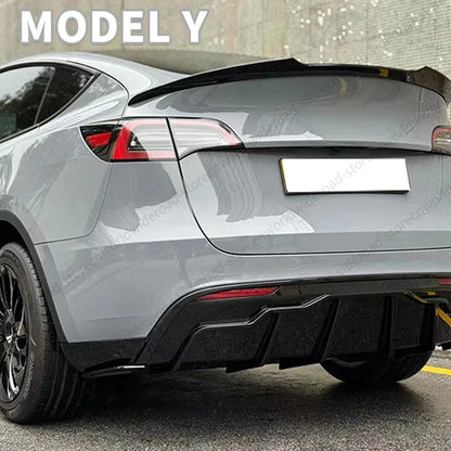 For Tesla Highland Model 3 Y 2016-2024 Front Lip Sport Bumper Spoiler Gloss Carbon Print Rear Spoiler Rear Wing Body Kits Bumper