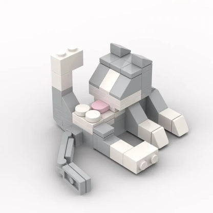 Shrimp Building Blocks Cattle Horses Hard Work Office Figurines Cream Cat Ornament Beast of Burden Model Assembly Toy for Worker