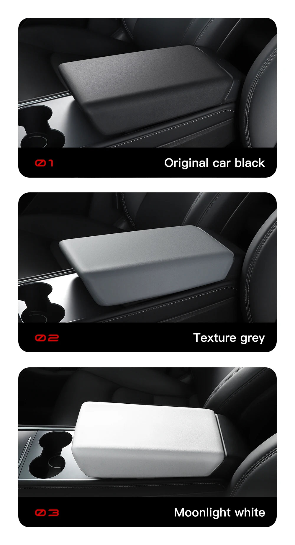 YZ  For Tesla Model Y YL Juniper Model 3 Highland TPE Armrest Cover Soft Case Center Arm Rest Pad Anti-scratch 2026 Accessories