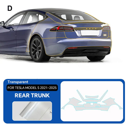 For Tesla Model S 2021-2025 TPU Car Film 9Mil Pre-Cut Paint Protection Film Full Vehicle PPF Invisible Anti-scratch Vinyl Wrap