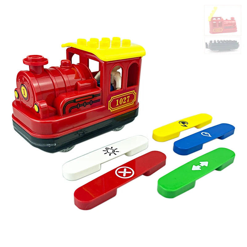 Rail Transport Big Size Building Blocks Creative Track Accessories Assemble Toys For Children Bricks Compatible City Train Set