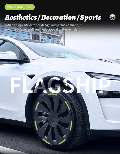 4PCS for Tesla Model Y 2025-2026 Juniper 19 Inch Smooth Style Hubcap Hub Cap Full Rim Cover Replacement Wheel Cap Accessories