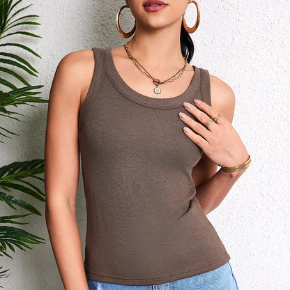 6/3/1 Piece Ladies Bottoming Solid Color Fashion Threaded Vest Casual Joker Sports Girl Mixed Color Combination Coat Parent-chil