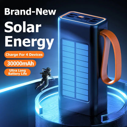 Lenovo 200000mAh Thicken Solar Jump Starter Big capacity Built-in Cables External Battery LED Light For iPhone Huawei Xiaomi