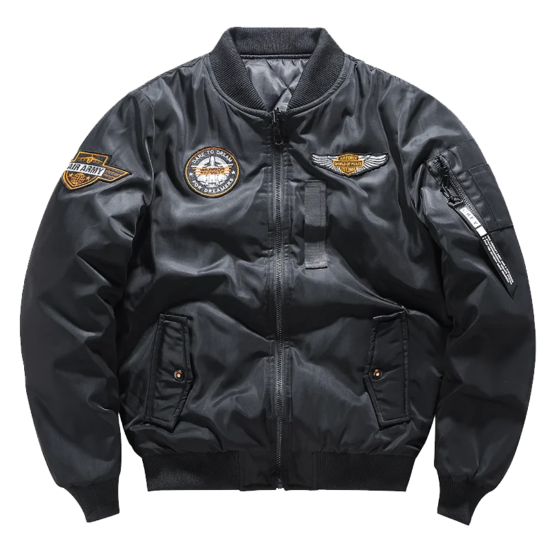Coat Men's Air Force Pilot Jacket MA1 Autumn/Winter Baseball Suit Trendy Brand Double Sided Thickened Large