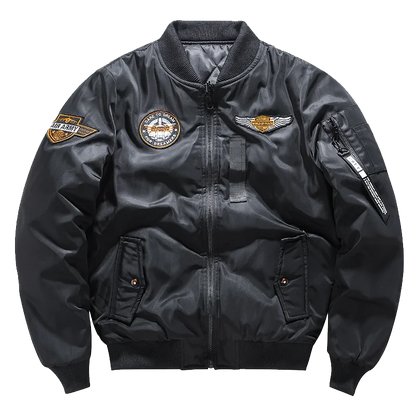 Coat Men's Air Force Pilot Jacket MA1 Autumn/Winter Baseball Suit Trendy Brand Double Sided Thickened Large