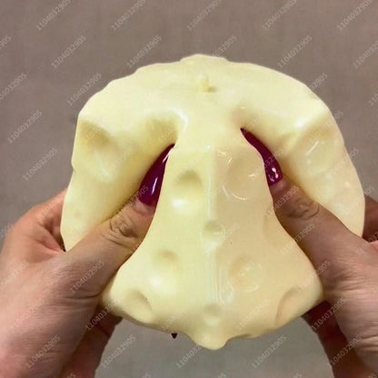 Jumbo Cheese Cube Stress Ball Big Cheese Shapeable Squeeze Ball Non-Bounce Fidget Toy ASMR Sensory Anti-Stress Christmas Gift
