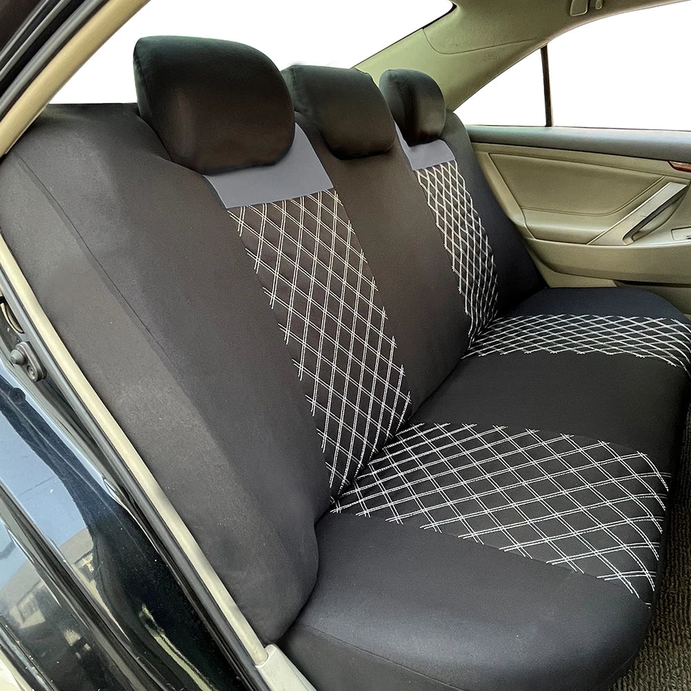 Car Seat Covers Double Line Embroidery Quilted Splicing Universal Size Fit For Most Car Polyester Fabric Seat Covers For Car