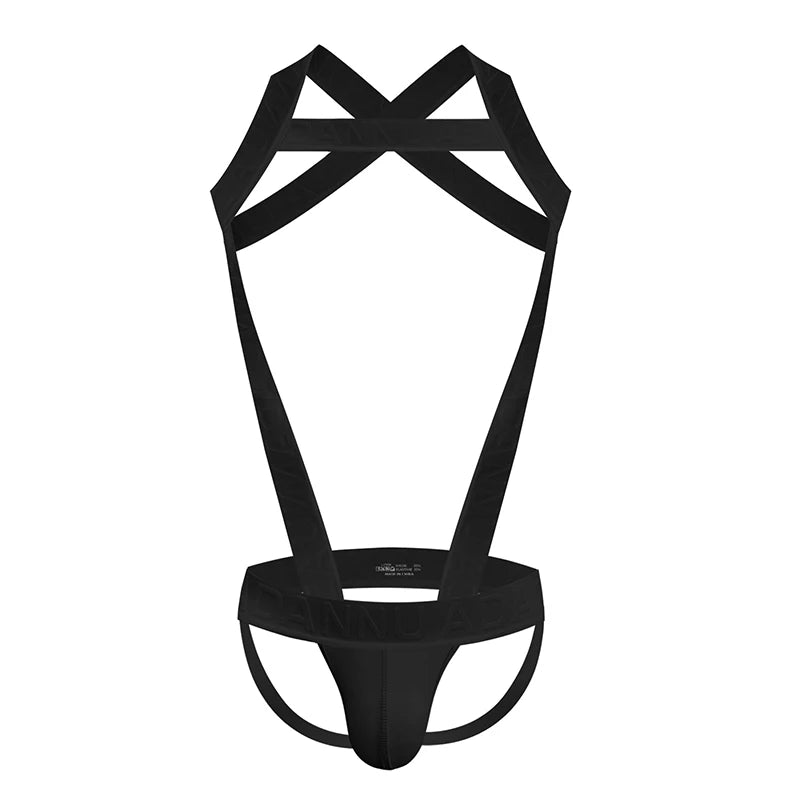 Men's Harness Straps Sexy Body Bondage Bra Underwear Nightclub Erotic Costume Hollow Out Performance Tank Top Clothing Corset