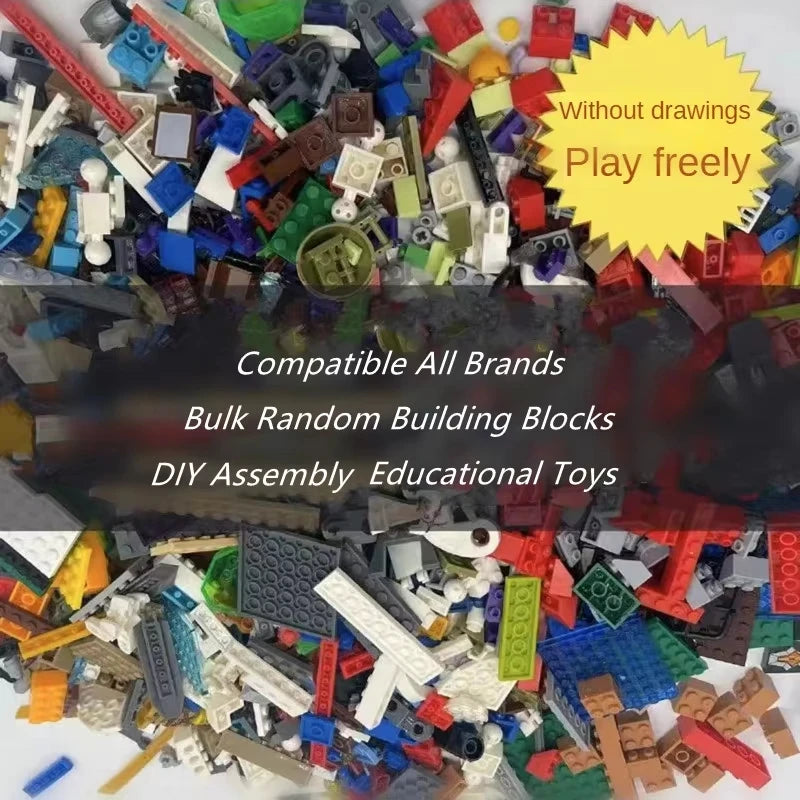 DIY building block parts model, randomly assembled building blocks, bulk bricks, creative city set, children's education toys
