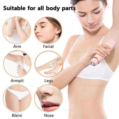 Electric Razors for Women 2 in 1 Electric Shaver for Pubic Hair Trimmer IPX7 Waterproof Wet&Dry Use Bikini Shaver for Body