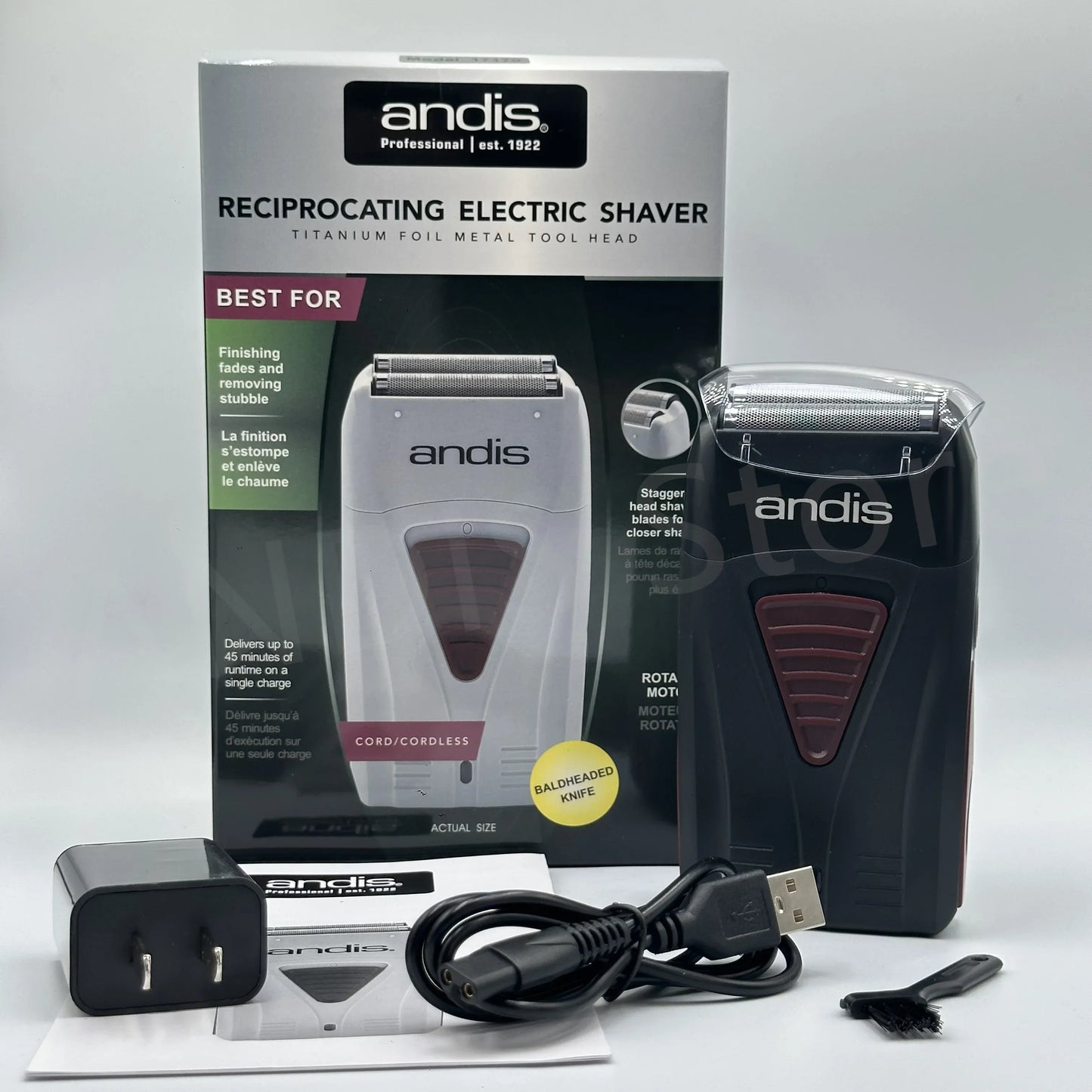 Original Andis 17170 Foil Lithium Titanium Shaver Smooth Shaving Cordless Shaver With Charger For Men Razor Bald Hair Clipper