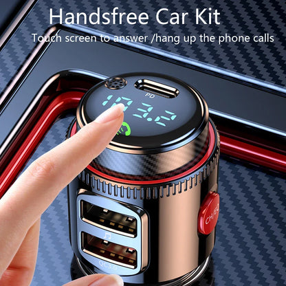 Car MP3 Player FM Transmitter Bluetooth 5.4 PD30W+QC3.0 Dual USB Fast Charge Adapter Wireless Handsfree U Disk Play