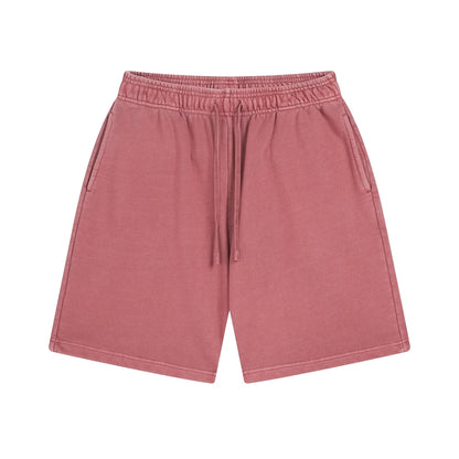 ZODF Fashion Summer Men 420gsm Washed Cotton Shorts Retro Unisex High Street Terry Knee Length Short Pants Streetwears HY0845