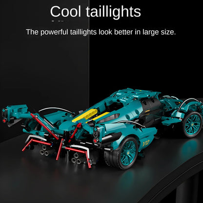 Blue V12 Block Roadster RC Tech Racing 1:14DIY Roadster building block assembly Block car toy birthday gift