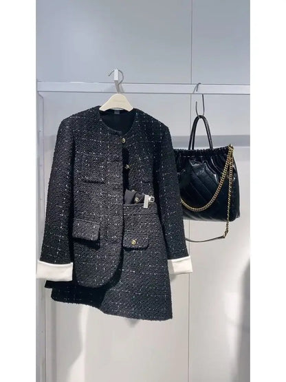 Korean Style Autumn Winter New Ladylike Outerwear Skirt Set Women's Fashion Two-Piece Suit Casual Style Versatile Audience