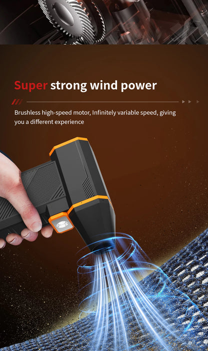 Turbo Jet Fan Electric Air Duster 10000mAh High-Speed Blower 130000RPM for Car PC Home Cleaning Powerful Portable Dryer Tool