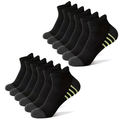 12Pairs Men's plus Size Sports Socks EU39-46 Breathable Comfortable Black White Leisure Outdoor Short Socks for Men