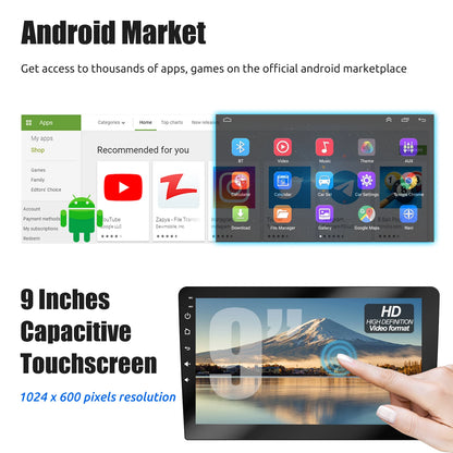 7"/9"/10“ 2 DIN Android 15 4+64G Car Stereo Multimedia Player Universal Carplay Android Auto GPS Navigation FM Radio Touchscreen