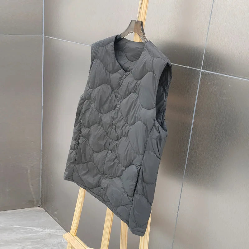 Ultra Light White Duck Down Vest Jacket New Autumn Winter Men Warm Bigsize Down Waistcoat Coat Parkas Male Short Sleeveless Tank