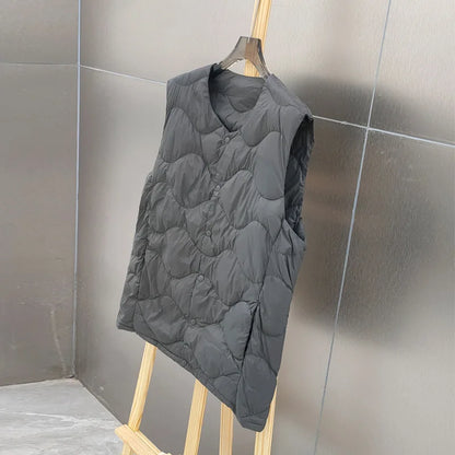 Ultra Light White Duck Down Vest Jacket New Autumn Winter Men Warm Bigsize Down Waistcoat Coat Parkas Male Short Sleeveless Tank