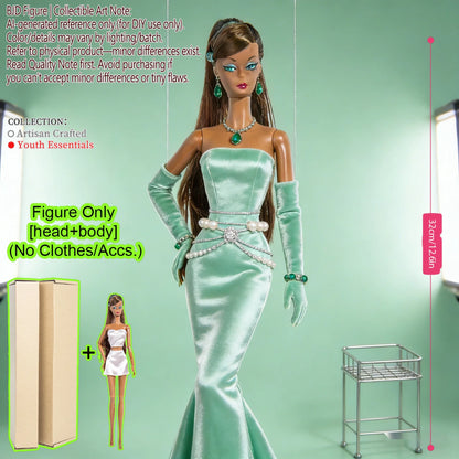 12 Inch 1/6 Fashion Supermodel BJD MJD Doll Ball Joint Articulated Figure Fluffy Stylable Hair Collect No Clothes