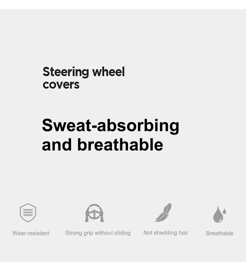 Suede Car Steering Wheel Cover Anti-Slip Protector Shell For Honda Mugen Power Civic Accords CRV Hrv Jazz CBR VTEC VFR Accessory