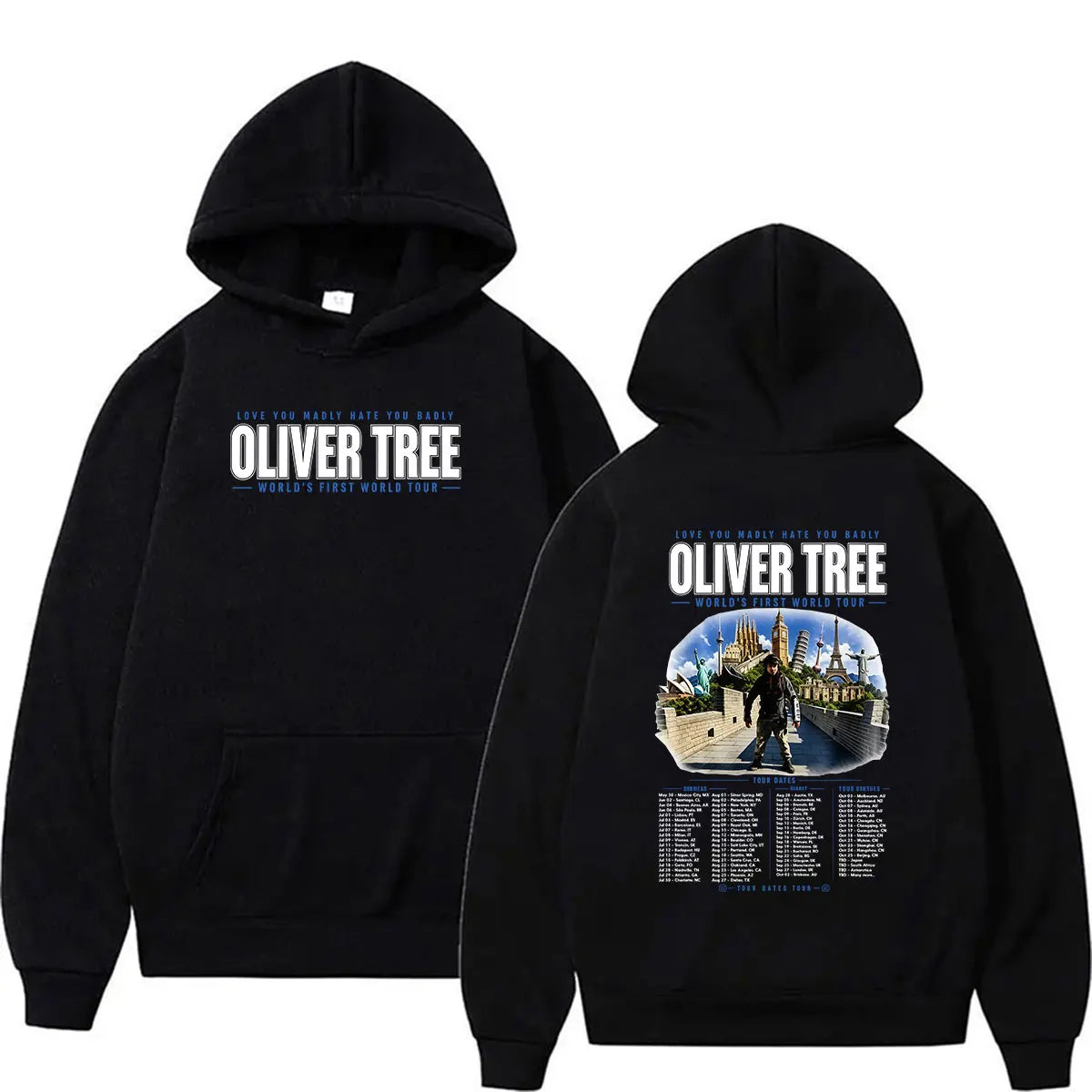 Oliver Tree Love You Madly Hate You Badly World’s First World Tour 2026 Hoodie Men's Long Sleeve Fashion Oversized Sweatshirt