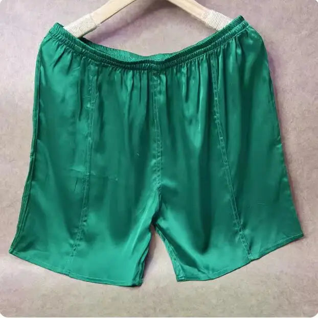 100% Mulberry Silk Men Boxer Underwear Couple Rubber Band Thin Short Home Pants Promotion Woman Can Wear
