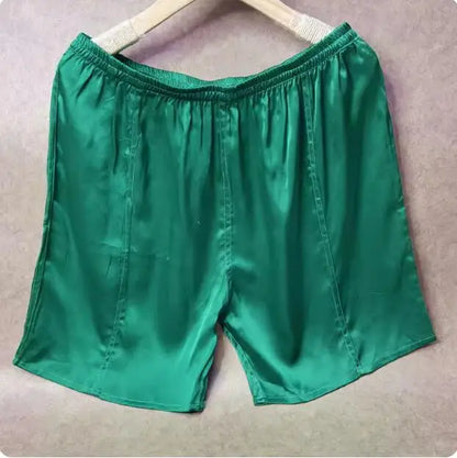 100% Mulberry Silk Men Boxer Underwear Couple Rubber Band Thin Short Home Pants Promotion Woman Can Wear