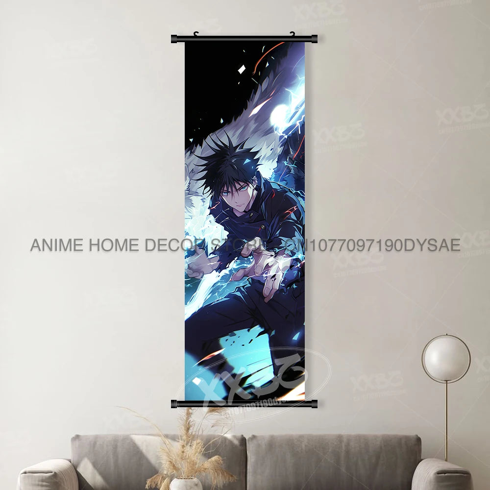 Jujutsu Kaisen Anime Poster Room Canvas Print Hanging Painting Wall Art Megumi Fushiguro Scrolls Picture Home Decoration Mural